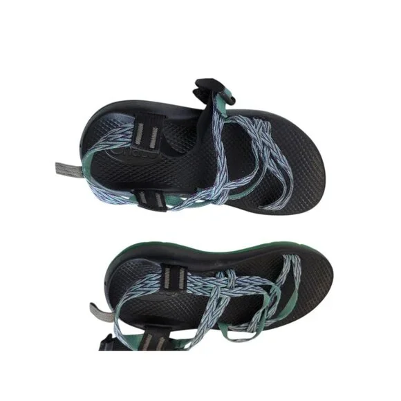 Girls Chaco Green Purple Sandals 4 Summer - Picture 5 of 5